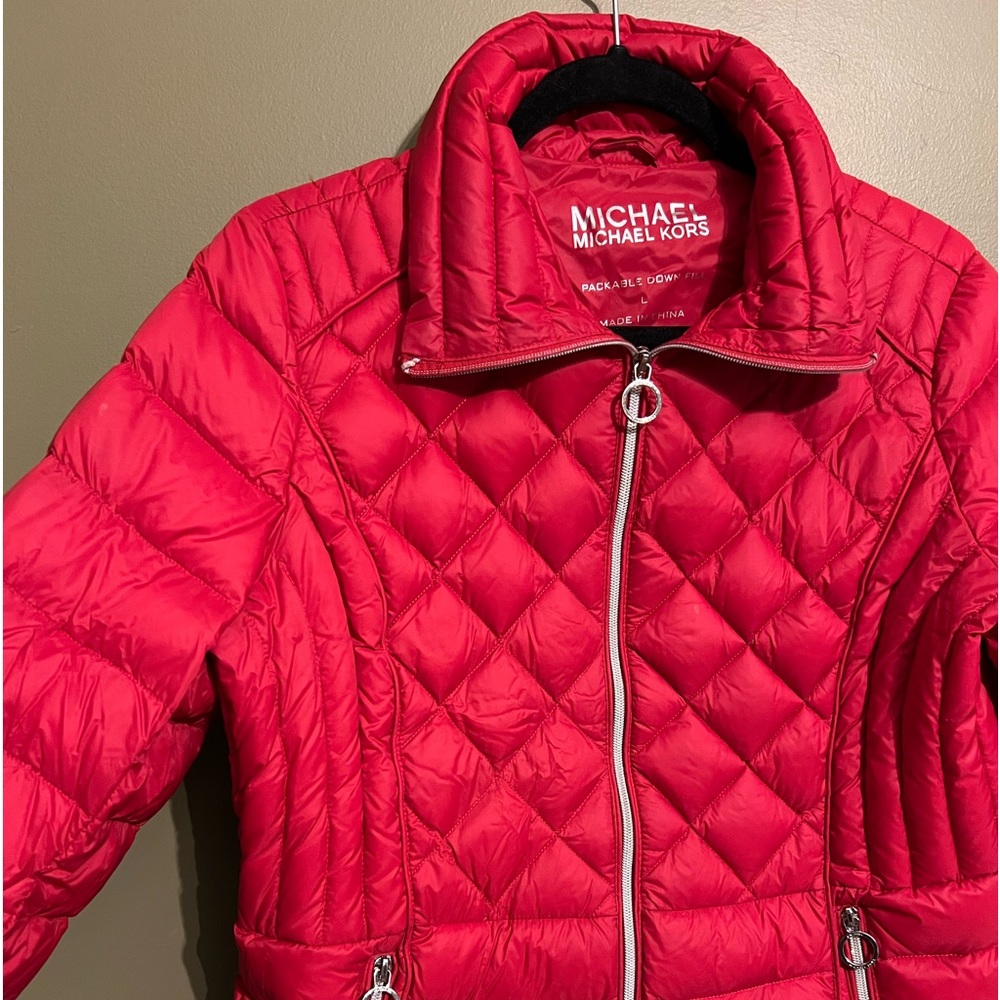 Michael Kors red puffer